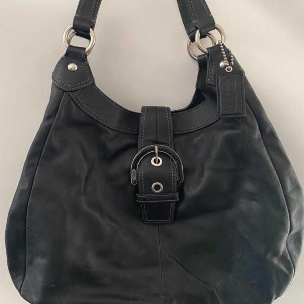 COACH Buckle THREE LARGE COMPARTMENTHobo Shoulder Bag